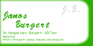 janos burgert business card